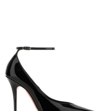 Amina Muaddi Women Black Leather Anok Pumps