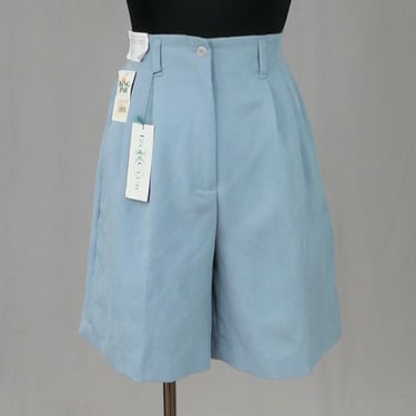 90s Golf Shorts - 26" to 29" waist - Blue Gray Izod Club - Deadstock Unworn - Pleated High Waist - Vintage 1990s - S 
