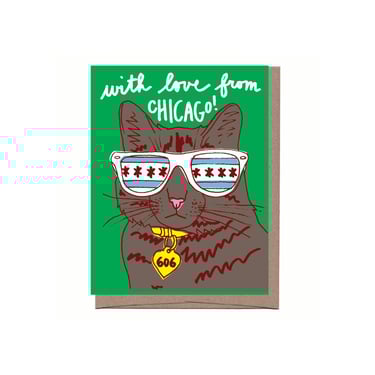 Cool Cat Chicago Greeting Card