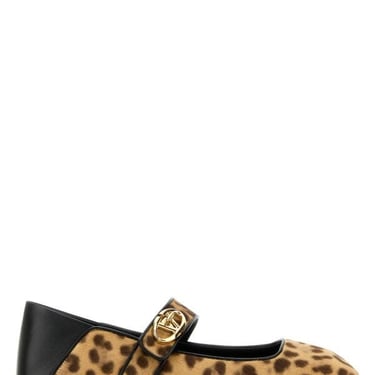 Valentino Garavani Woman Printed Calf Hair Vlogo Locker Ballerinas