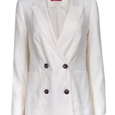 Max &amp; Co. - Ivory Linen Double Breasted Blazer Sz 2