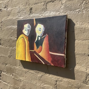 Two Figures, Oil on Canvas