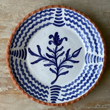 Talavera Flower Platter &#8211; Mexican Blue