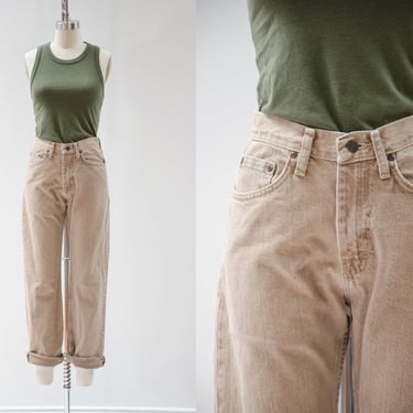 straight leg jeans | 90s y2k vintage Wrangler unisex boyfriend relaxed fit mid rise brown mom jeans 