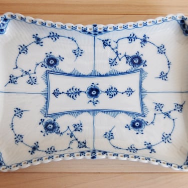 Reserved for Barry /// Royal Copenhagen Blue Fluted Full Lace Rectangular Plate Made in Denmark, 363 