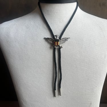Silver Eagle Bolo with American Flag Shield