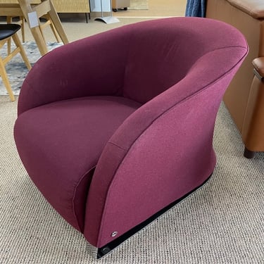 Natuzzi Italia<br />Fiore Chair<br />Wool Fabric -Pinot Noir<br />Silver Tone Metal Legs<br />W 40 x D 32 x H 28