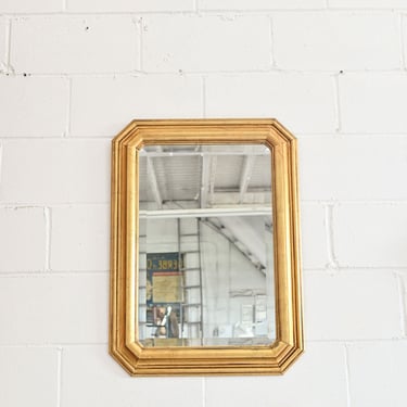 vintage french beveled gilt mirror