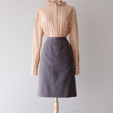 Chic 1960's Grey Wool Skirt / Sz S