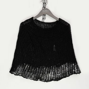 Handknit Linen Shrug in BLACK/SILVER and NATURAL/SILVER