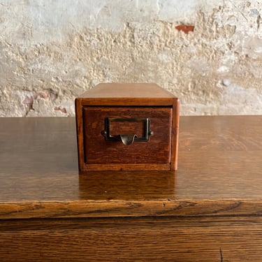 Single Drawer Oak Desktop Filer Card Catalog 