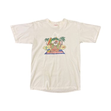 (XL) White Quicksilver Santa Claus Beach T-Shirt 040422 JF