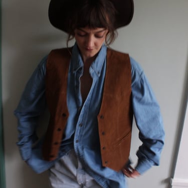 Vintage Tailored Suede Vest