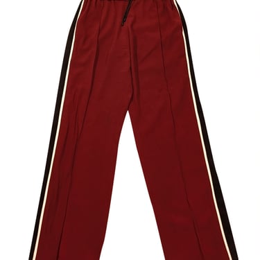 Kenzo - Maroon Track Pants w/ Side Stripes Sz 4