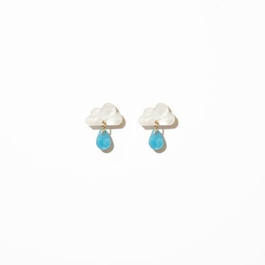 Rain cloud mini dangle earrings