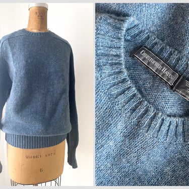 Vintage ‘80s Christopher Hayes Shetland wool sweater, made in Ireland | blue wool pullover, preppy wool pullover sweater, M 