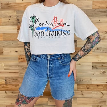 90's San Francisco Cropped Tee Shirt Top 