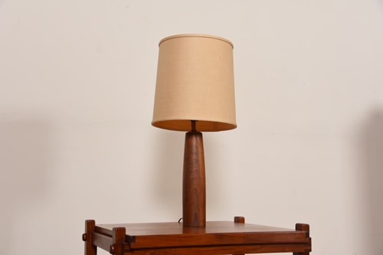 Danish Modern Turned Teak Table Lamp