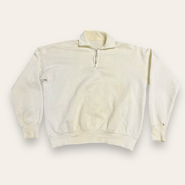 Vintage 1950’s Creme Quarter Zip Pullover Sweatshirt