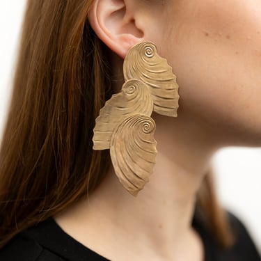 Brass and Sterling Silver Grand Siren Earrings