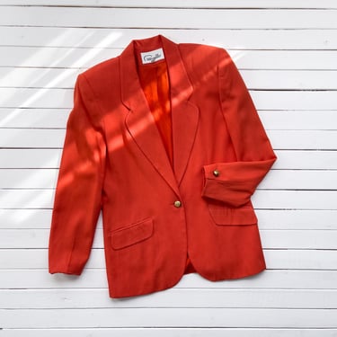 orange wool jacket 80s 90s vintage Pappagallo oversized blazer 