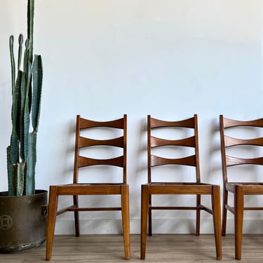 Set of Four Mid Century Dining Chairs &amp; Upholstery Service in Your Fabric