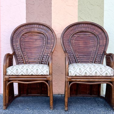 Pair of West Indies Style Bamboo Chairs