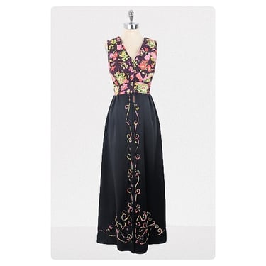 vintage 60's floral maxi dress (Size: M)