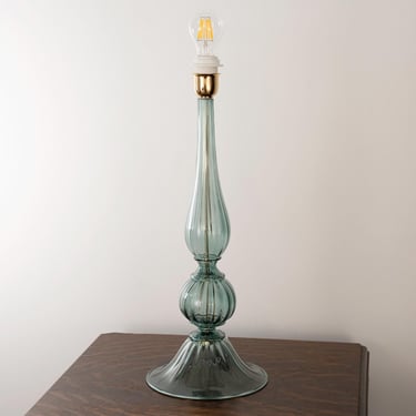 Murano glass table lamp fontana green color, handmade Made in Italy Venetian design lighting 