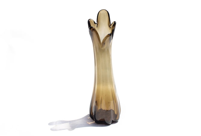 Vintage Viking Swung Bud Vase, Grey Art Glass Vase, Vintage