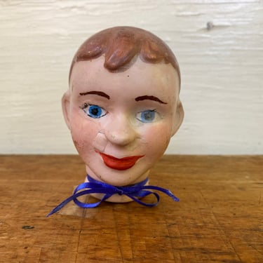 Vintage Wax Doll Head, Boy Face, Head, Crafting, Assemblage, Repurposing 
