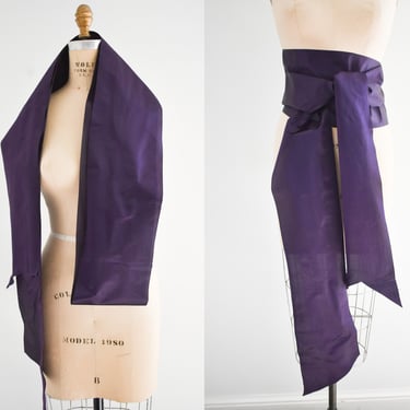 Antique Purple Silk Long Sash 