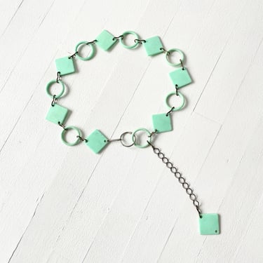 1960s Turquoise Circle + Square Chain Belt 