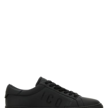 Dsquared Men Black Leather Cassetta Sneakers