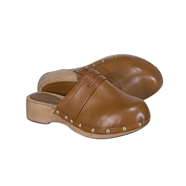 Porte & Paire - Tan Leather Low Heel Clogs Sz 7.5