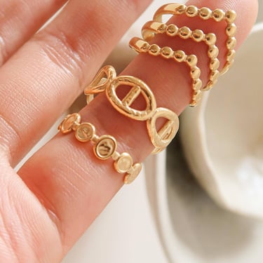 Irina Gold Non-Tarnish Adjustable Chain Ring