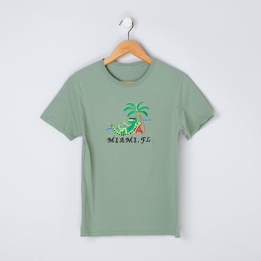 Vintage 90s Miami, FL T-Shirt - vacation, lizard, tropical, florida - Men's S 