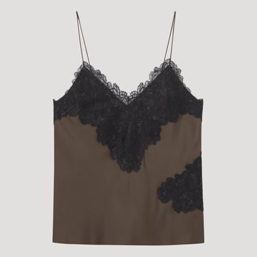 Lace Silk Camisole - Earth