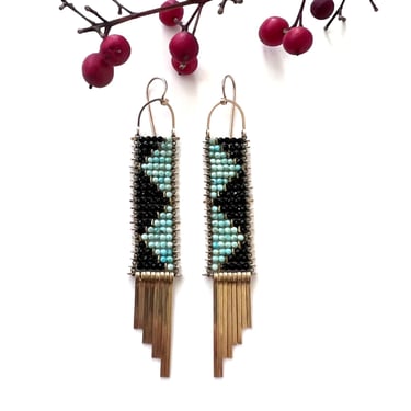 Pyramis Turquoise and Spinel Earrings