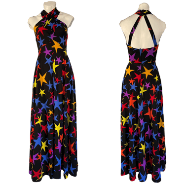 1970's Super Star Halter Gown Size S