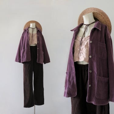 boysenberry corduroy shirt-jacket - s 