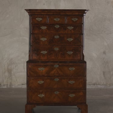 GEORGE THE THIRD, WALNUT CHEST ON CHEST, ENGLAND, LATE 18TH C