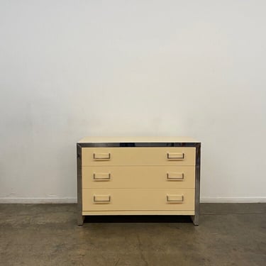 Lacquer Chest of Drawers with Chrome Details 