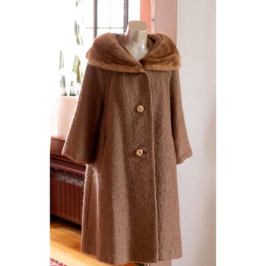 Vintage 1950s Coat With Fur Collar - Youthcraft Coat 