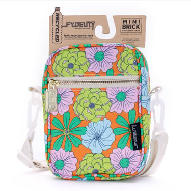 88618: Crossbody Mini Brick Bag | Recycled RPET | Floral Ora