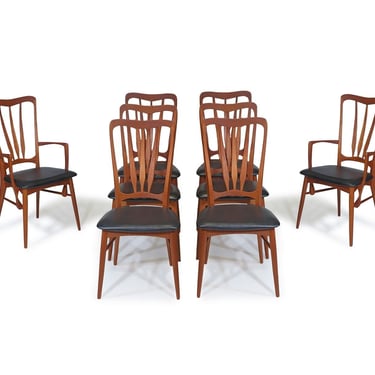 Niels Koefoed Ingrid Teak Danish Dining Chairs, Set of 8, Restored