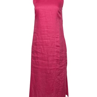 Equipment - Pink Linen Tie-Back Midi Dress Sz 6