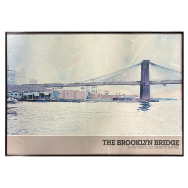 1983 "The Brooklyn Bridge" Watercolor Lithograph Poster by David Lingwood, Framed 