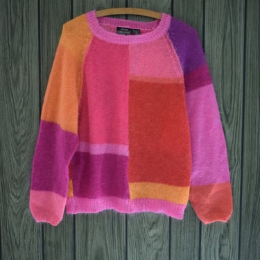 Vintage Color Block Mohair Sweater | XS/S/M 