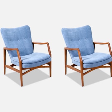 Kurt Olsen Model-215 Wing Back Lounge Chairs for Slagelse M\u00f8belvaerk